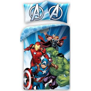 Marvel Avengers Dekbedovertrek, Team Power - Eenpersoons - 140 x 200 cm - Katoen