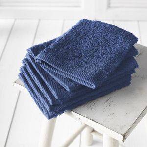 De Witte Lietaer - Washandjes Helene Blue Indigo 15 x 21 cm - 6 stuks - Katoen