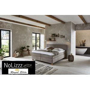 NoLizzz® - Aanbieding! - Boxspring Monaco - Pocketveren/koudschuim + Topmatras - Zand --160x200