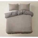 Sleeptime - Flanel Art - Dekbedovertrek - Taupe - 240 x 220 cm