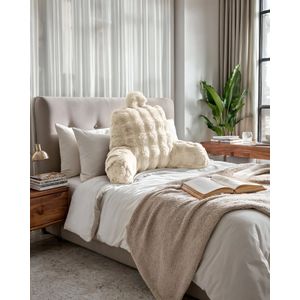 Primaviera DeLuxe Bedrest Pompom Beige 34 x 50 - 34x50