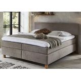 NoLizzz® - Aanbieding! - Boxspring Monaco - Pocketveren/koudschuim + Topmatras - Zand --120x220