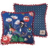 Happiness - Gevuld kussen Cooper - 1-48x48 polyester Happiness nr.20074 blauw