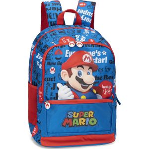 Super Mario Rugzak, Jump for Joy - 43 x 32 x 23 cm - Polyester - 43x32x23 - Blauw