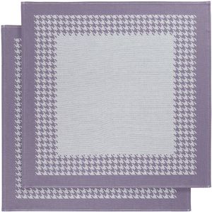 De Witte Lietaer Theedoek Pied de Poule, Lavendel - 2 stuks - 65 x 65 cm - Katoen