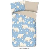 Good morning - Dekbedovertrek Polar Bear flanel kids nr.30541 blauw --140x200/220 + 1 kussensloop 60x70