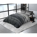 Sleeptime Flanel Marcus Dekbedovertrekset - Tweepersoons - 200x200/220 + 2 kussenslopen 60x70 - Grijs