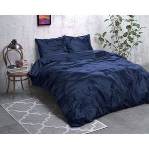 Sleeptime Beauty Skin Care Dekbedovertrek Navy - 140x200/220 + 1 kussensloop 60x70 - Blauw