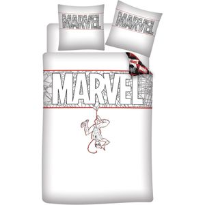 Marvel Comics - Dekbedovertrek SpiderMan - Eenpersoons - 140  x 200 cm - Bio Katoen --140x200 + 1 kussensloop 65x65