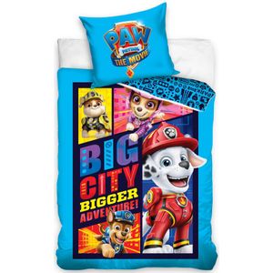 Paw Patrol - Dekbedovertrek Big City - Eenpersoons - 140  x 200 cm + 65 x 65 cm - Katoen --140x200 + 1 kussensloop 65x65