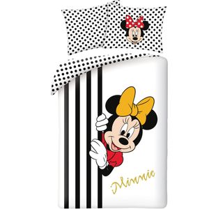 Disney Minnie Mouse - Dekbedovertrek Peekaboo - (Let op - Met extra grote sloop 70x90cm) - Katoen --140x200 + 1 kussensloop 70x90