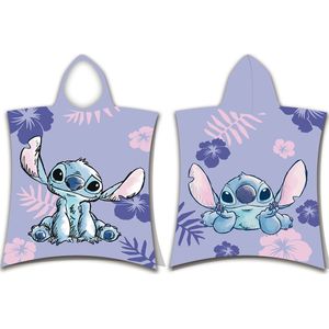 Disney Lilo & Stitch Poncho / Badcape,  Aloha - 50 x 115 cm - Kat en - 50x115 - Paars