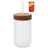 Huis en Bed Drinkbeker met rietje 400ML Glas - Zie artikel - Overige kleuren