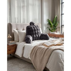 Primaviera DeLuxe Bedrest Pompom Antraciet 34 x 50 - 34x50 - Grijs