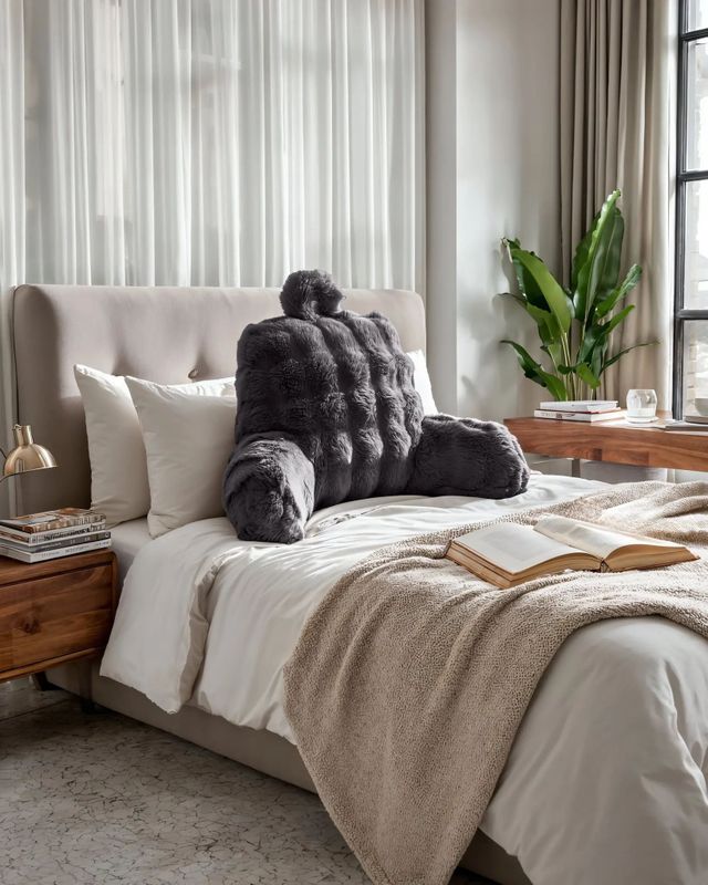 Primaviera DeLuxe Bedrest Pompom Antraciet 34 x 50 - 34x50 - Grijs