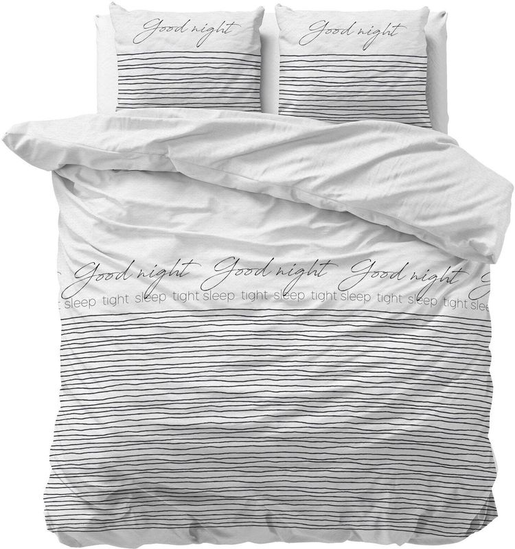 Sleeptime - Sleeptight 2 - Dekbedovertrek - Wit - 140x200/260 + 1 Kussensloop 60x70