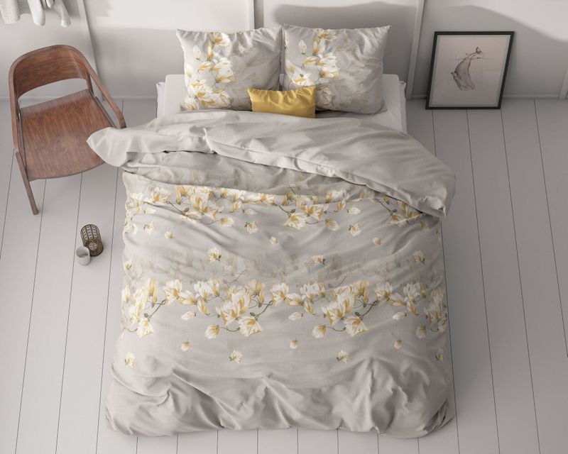 Sleeptime - Dekbedovertrek Summer Flower - Beige - 140x200/260 + 1 Kussensloop 60x70