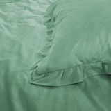 Sleeptime Dekbedovertrek Velvet Ruffles Green - 240x220 + 2 kussenslopen 60x70 - Groen