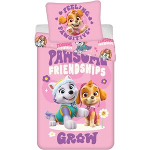 Paw Patrol - Dekbedovertrek Pawsome Friendship - Eenpersoons - 140 x 200 cm  - Polyester --140x200 + 1 kussensloop 70x90