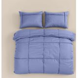 Sleeptime - Dekbedovertrek Washed Tufted - Blauw - Microvezel - Effen