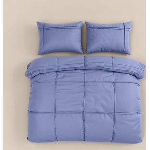 Sleeptime - Dekbedovertrek Washed Tufted - Blauw - Microvezel - Effen