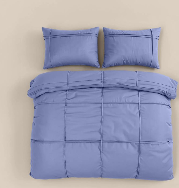 Sleeptime - Dekbedovertrek Washed Tufted - Blauw - Microvezel - Effen