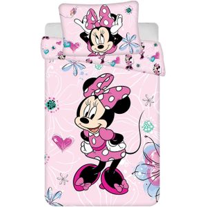 Disney Minnie Mouse BABY Dekbedovertrek, Flower - 135 x 100 + 40 x 60 cm - Katoen