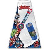 Marvel Avengers horloge + zaklamp SET - Lantaarn 8,5x2 - Multikleur