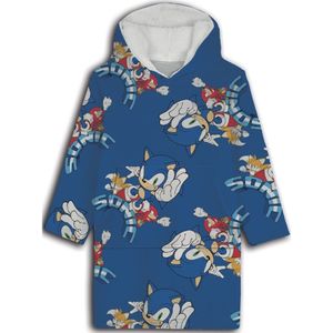 Sonic Hoodie Fleece deken, Blue Wonder - Kind - One Size - One Size - Kindermaat