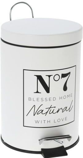 Koopman Pedaalemmer, metaal, matte afwerking - Wit