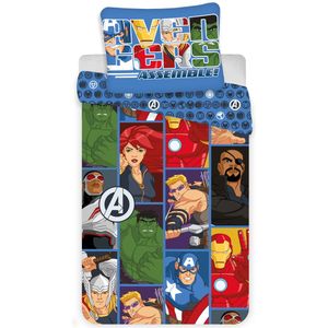 Marvel Avengers Cartoon Dekbedovertrek - Eenpersoons - 140 x 200 cm - Multi - Copy