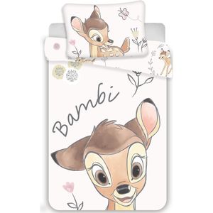 Disney Bambi - BABY dekbedovertrek - 135 x 100 cm - Katoen --100x135 + 1 kussensloop 40x60