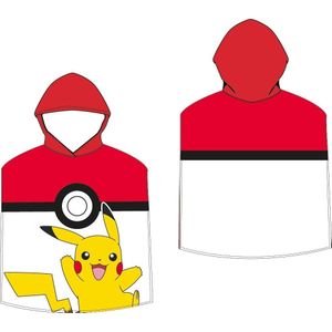 Pokemon Poncho / Badcape, Ball - 50 x 115 cm - Kat en - 50x115 - Multikleur
