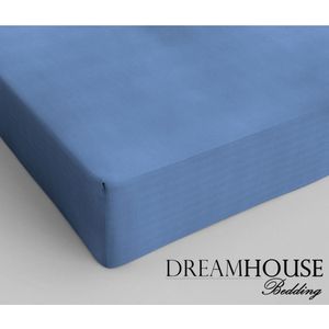 Dreamhouse Katoen Hoeslaken - 80x200 cm - Blauw - Eenpersoons