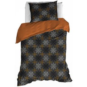 De Witte Lietaer Dekbedovertrek Frostine Honey - Eenpersoons - 140 x 200/220 cm - Katoen Flanel