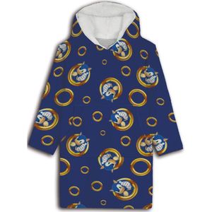 Sonic Hoodie Fleece deken, Rings - (One Size ) - Polyester - One Size - Volwassen maat - Blauw