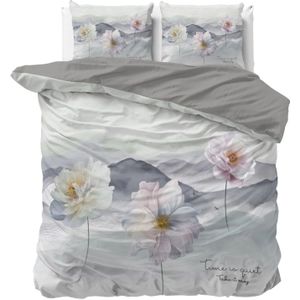 Sleeptime - Dekbedovertrek Annique - Grijs - 100% Microperkal - 200x220 cm + 2 Kussenslopen 60x70 cm