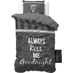 Dreamhouse Dekbedovertrek ST Kiss your Love Grey - 140x200/220 + 1 kussensloop 60x70 - Grijs