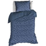 De Witte Lietaer Dekbedovertrek Katoen Flanel Alvaro - Eenpersoons - 140 x 200/220 cm - Blauw