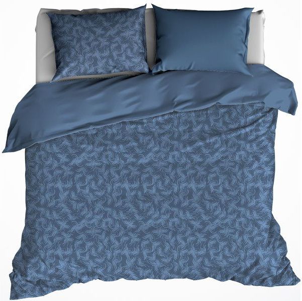 De Witte Lietaer Dekbedovertrek Katoen Flanel Alvaro - Eenpersoons - 140 x 200/220 cm - Blauw