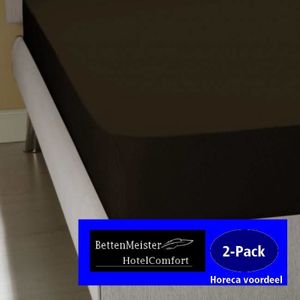 hotelgroothandel.nl - 2-Pack - Hoeslaken - zwart Jersey Stretch 100% Katoen --140/150x200/220/30