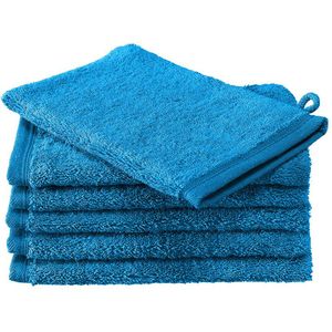 De Witte Lietaer Washandjes Contessa, Lagoon Blue - 16 x 21 cm - 6 stuks - Katoen - 16x21 - Blauw
