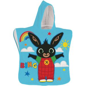 Bing Bunny Poncho, Rainbow - 50 x 100 cm - Polyester - 50x100 - Blauw