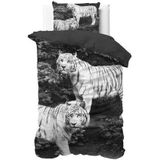 Sleeptime Tigers Grey - Dekbedovertrekset - Lits-Jumeaux - 240x200/220 + 2 kussenslopen 60x70 - Grijs