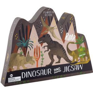 Floss & Rock Dinosaurus puzzel 80 stukjes 35 x 55 cm Multi - Multikleur