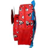 Disney Mickey Mouse Rugzak, Happy Smiles - 34x28x10 cm - Polyester - Rood