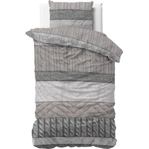 Dreamhouse - Dekbedovertrek Elin Taupe Flanel --240x220 + 2 kussenslopen 60x70