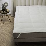 Swiss Nights TOPPER - Sherpa Oplegmatras White - 180x220 - Wit