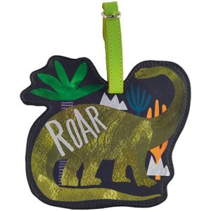 Floss & Rock - Bagage Label Dinosaurus 13.5 x 12 cm Met Naamkaartje