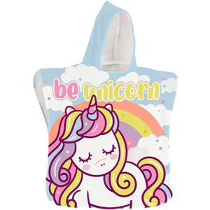 Unicorn Poncho, Rainbow - 50 x 100 cm - Polyester - 50x100 - Multikleur